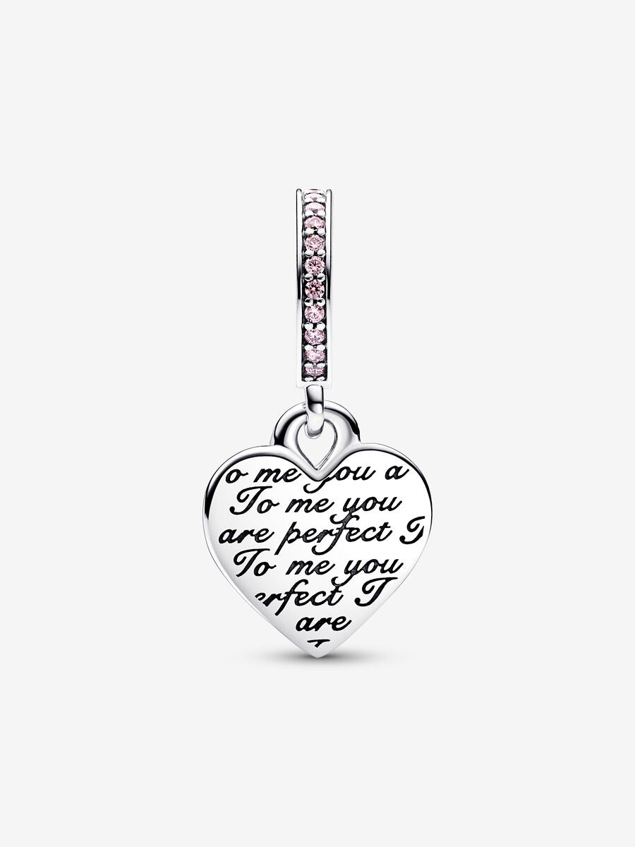 Two-tone Infinity Heart Double Dangle Charm