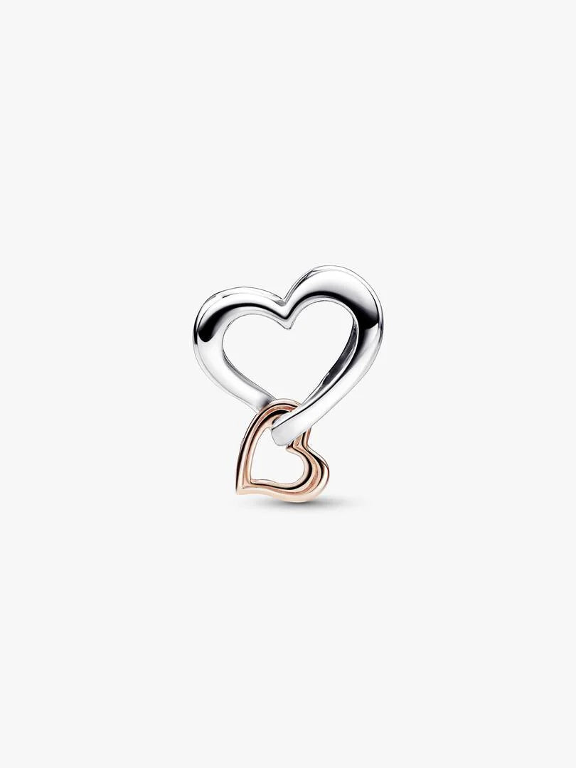 Two-tone Openwork Infinity Heart Charm