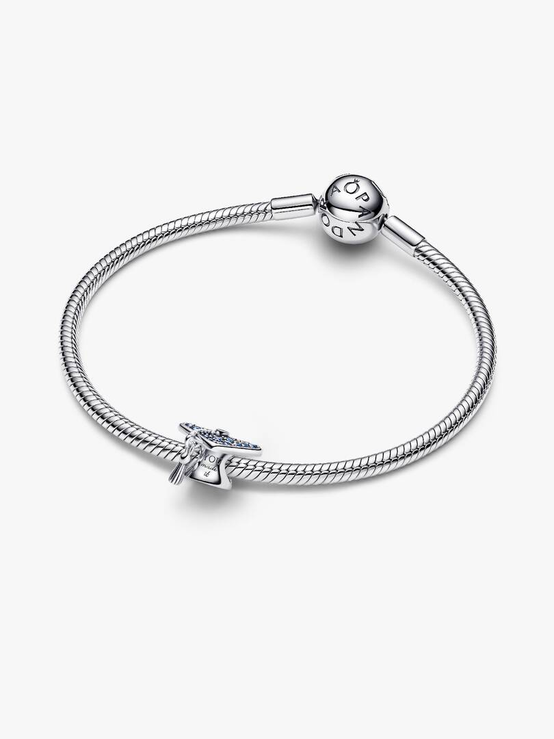 Sparkling Blue 2026 Graduation Cap Charm