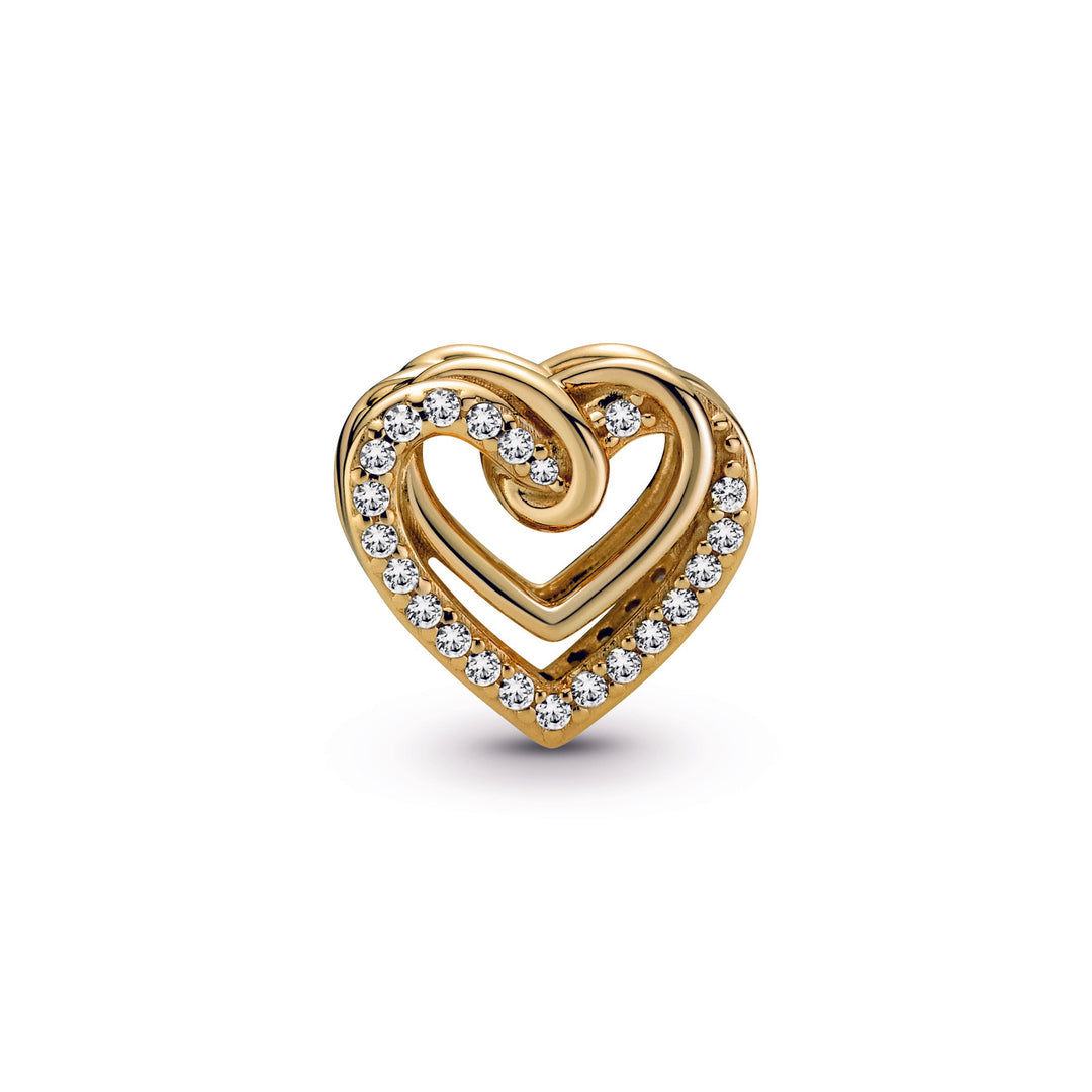 Sparkling Entwined Hearts Charm