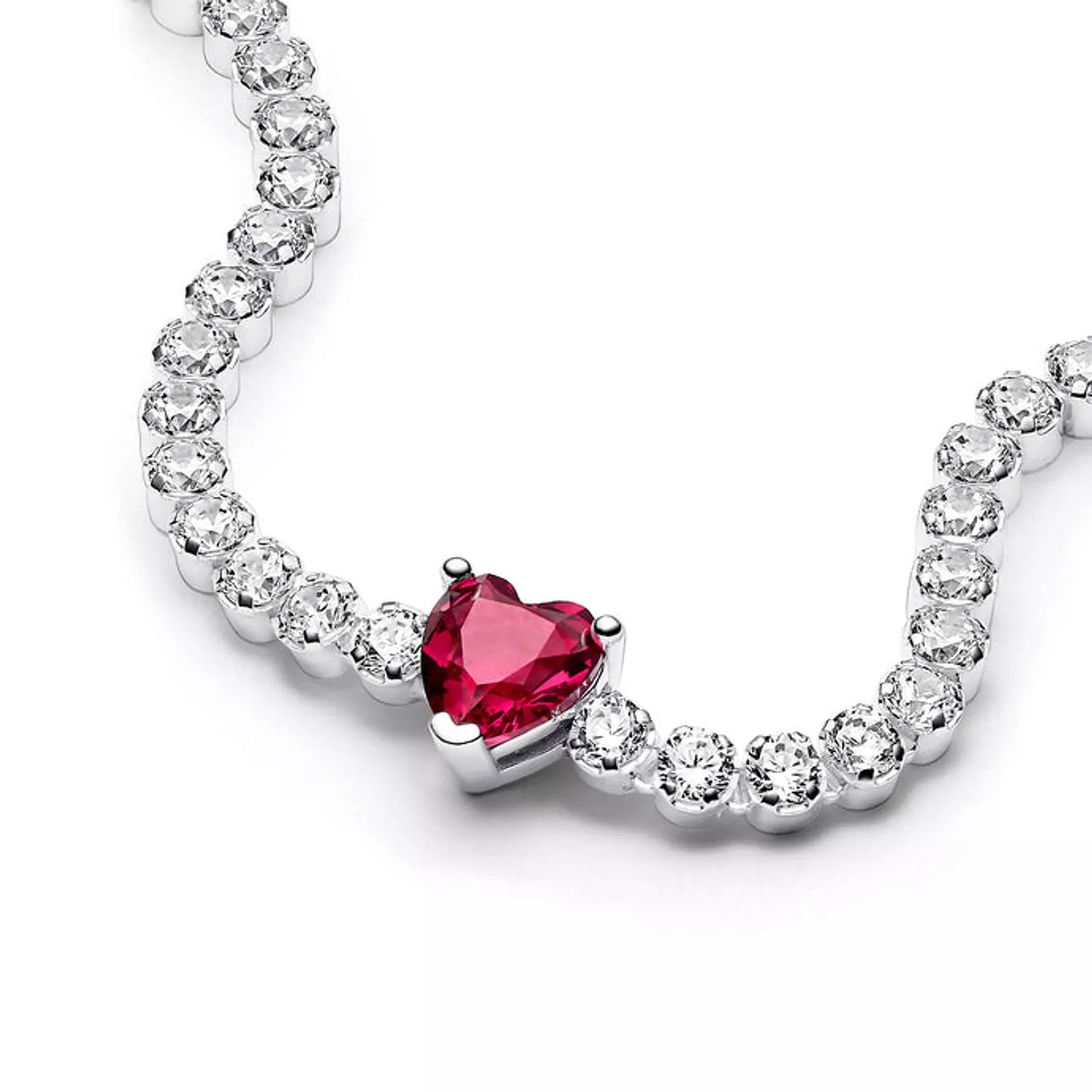 Heart sterling silver tennis bracelet