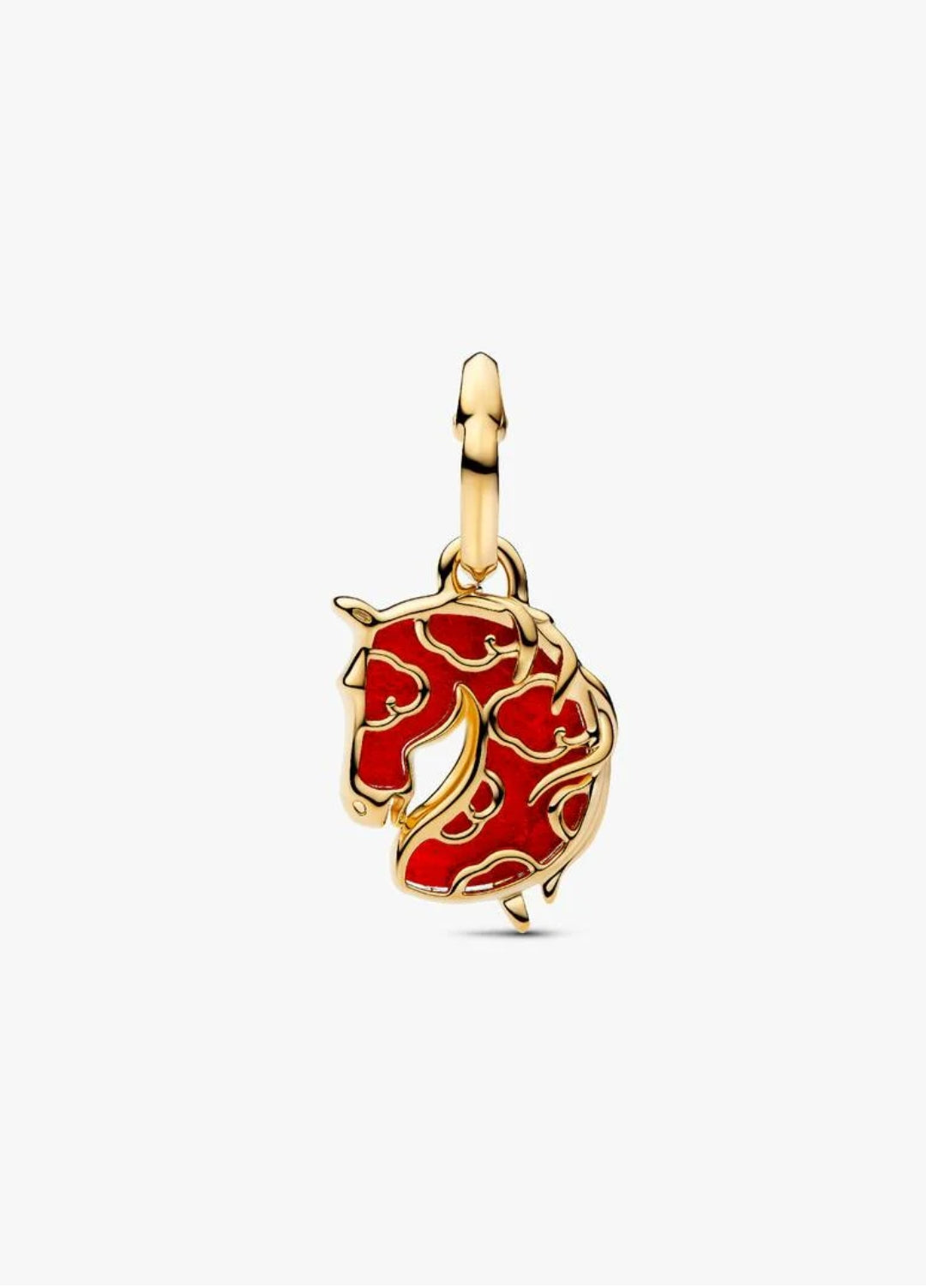 Red Fire Horse Murano Glass Dangle Charm