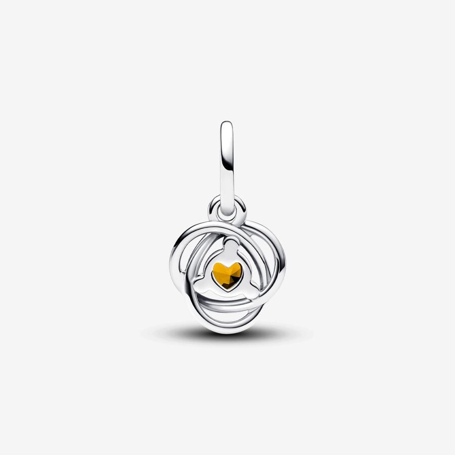 November Birthstone Eternity Circle Dangle Charm