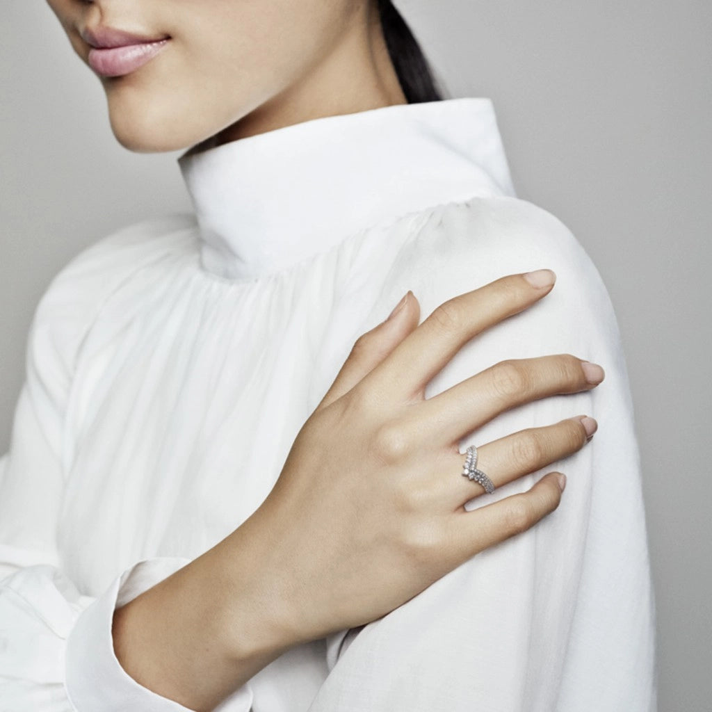 Princess Wishbone Sterling Silver Ring