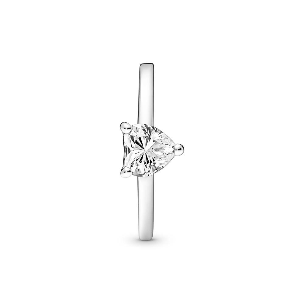 Sparkling Heart Solitaire Ring