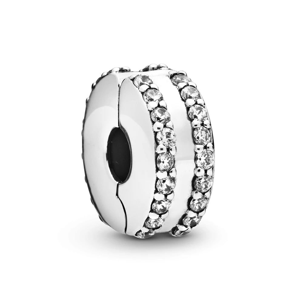 Double Lined Pavé Clip Charm