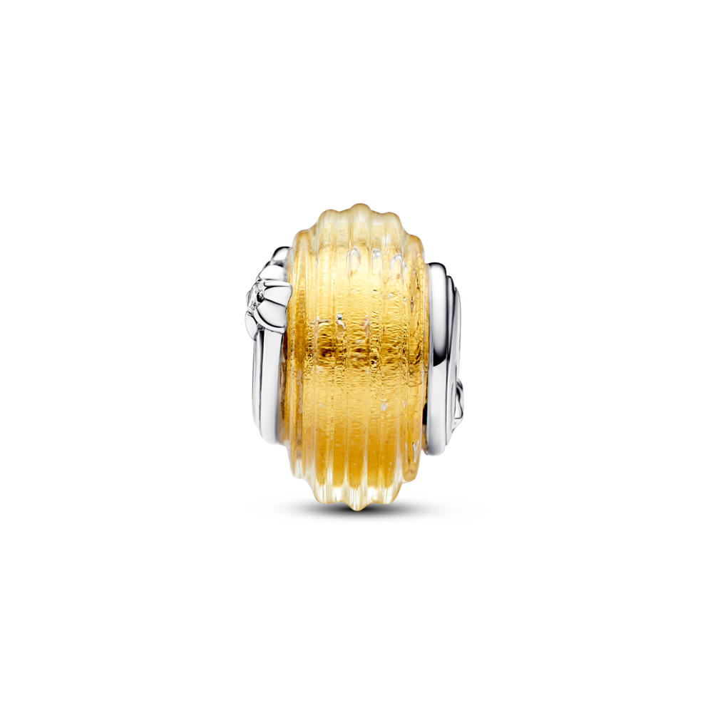 Shooting Star Grooved Murano Glass Charm