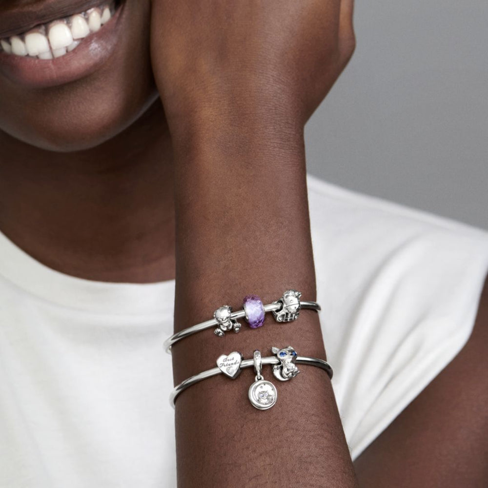 Pandora Moments Lavender Murano Glass Charm Silver