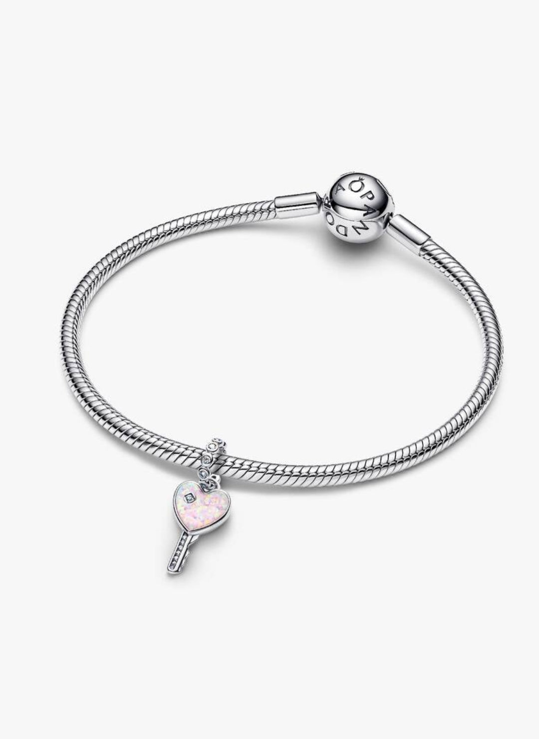 Opalescent Heart Key Dangle Charm
