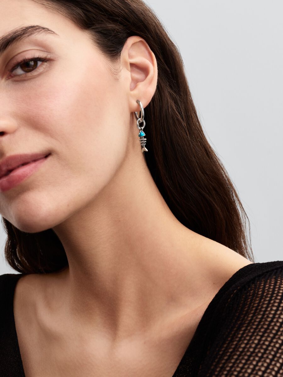 Turquoise-coloured Fishbone Dangle Charm