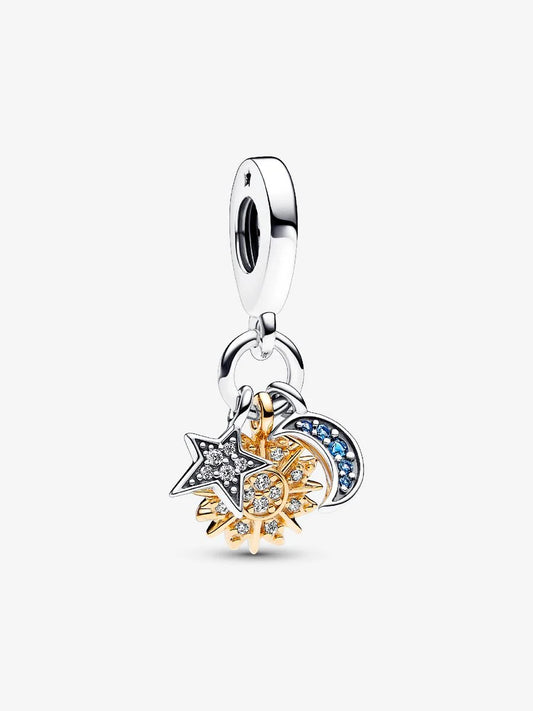 Two-tone Celestial Triple Dangle Charm