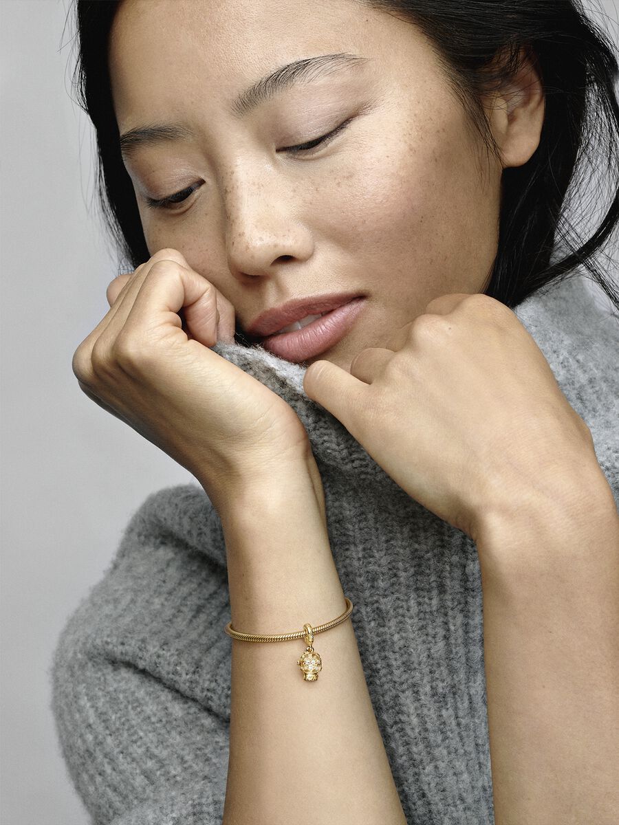 Heart Snowflake Snow Globe Dangle Charm