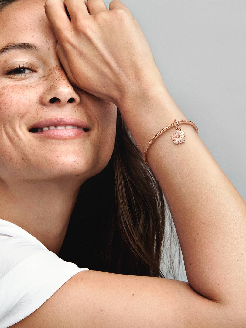 Pink Butterfly & Quote Double Dangle Charm