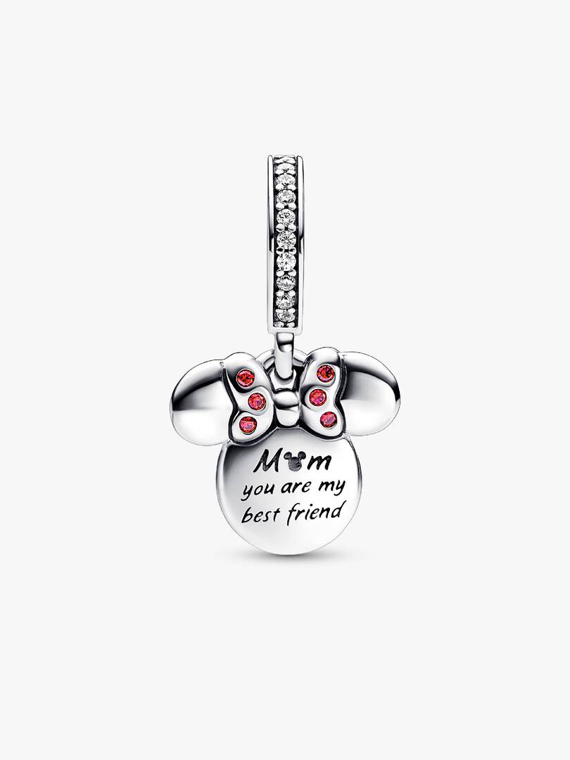Disney Minnie Mouse Silhouette "Mom" Double Dangle Charm