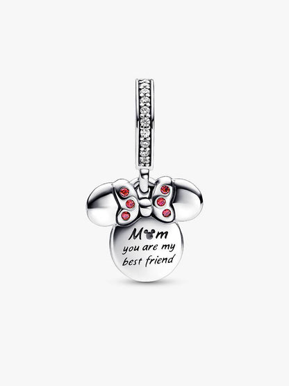 Disney Minnie Mouse Silhouette "Mom" Double Dangle Charm