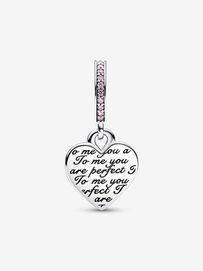 Two-tone Infinity Heart Double Dangle Charm