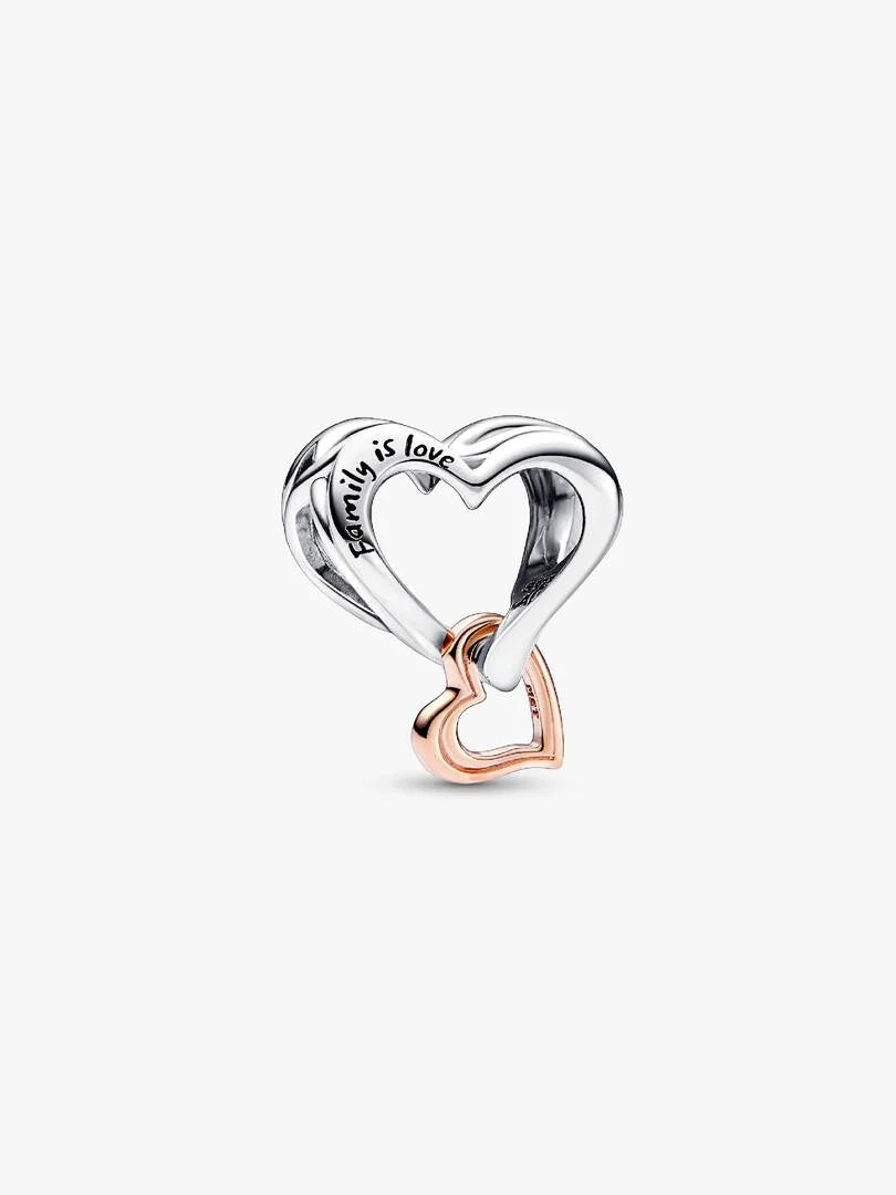 Two-tone Openwork Infinity Heart Charm