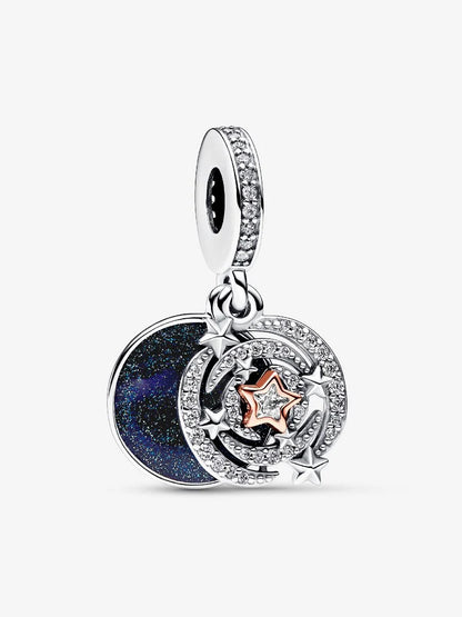 Two-tone Shooting Star Double Dangle Charm