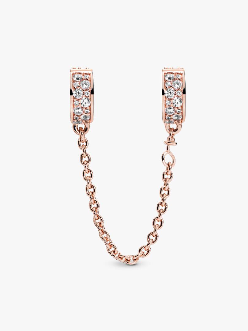 Clear Pavé Safety Chain Clip Charm
