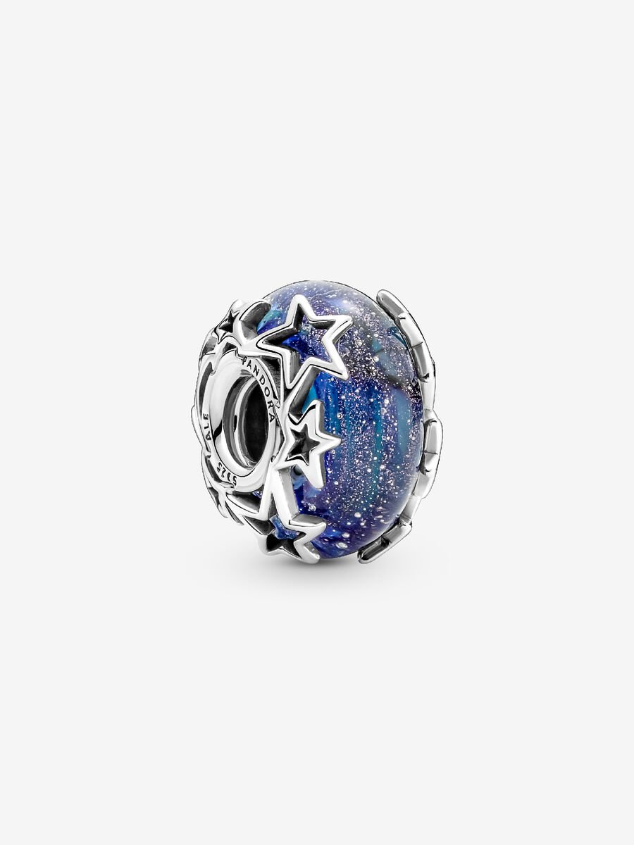 Galaxy Blue & Star Murano Charm