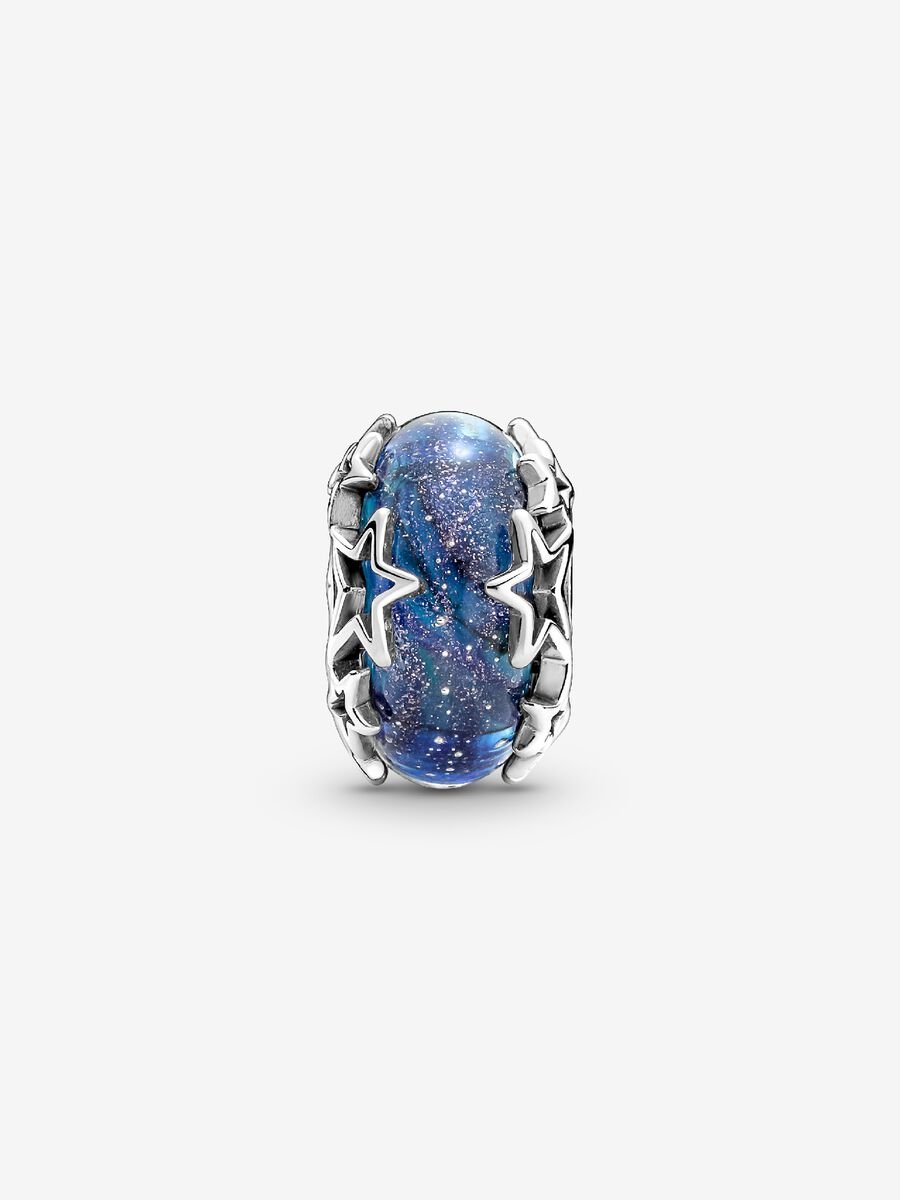 Galaxy Blue & Star Murano Charm
