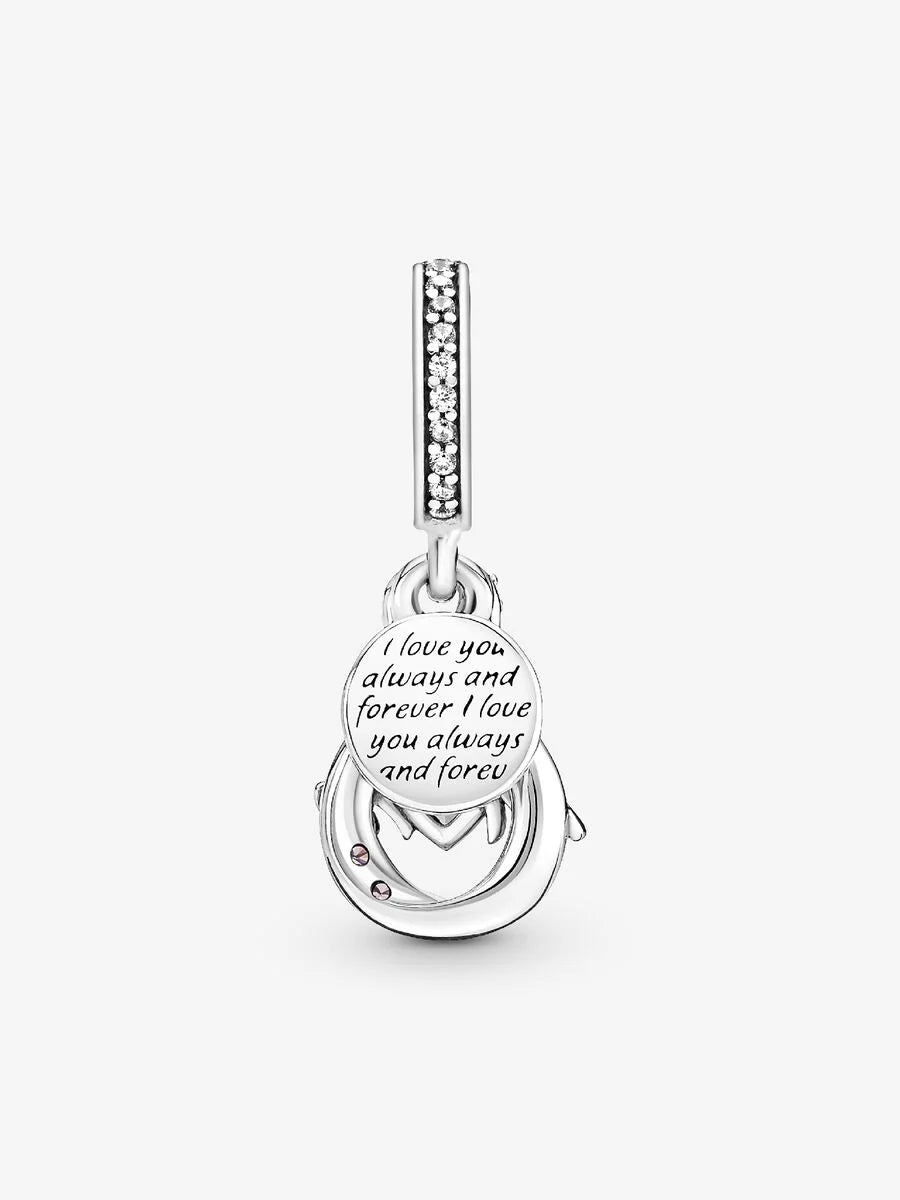 Mum Infinity Pavé Double Dangle Charm