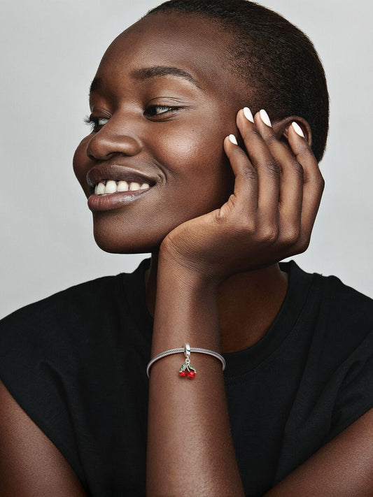 Asymmetrical Cherry Fruit Dangle Charm