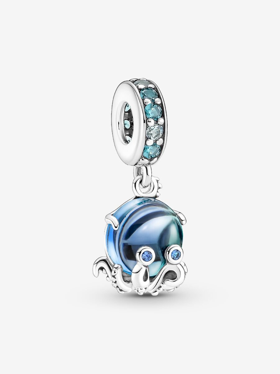 Murano Glass Cute Octopus Dangle Charm