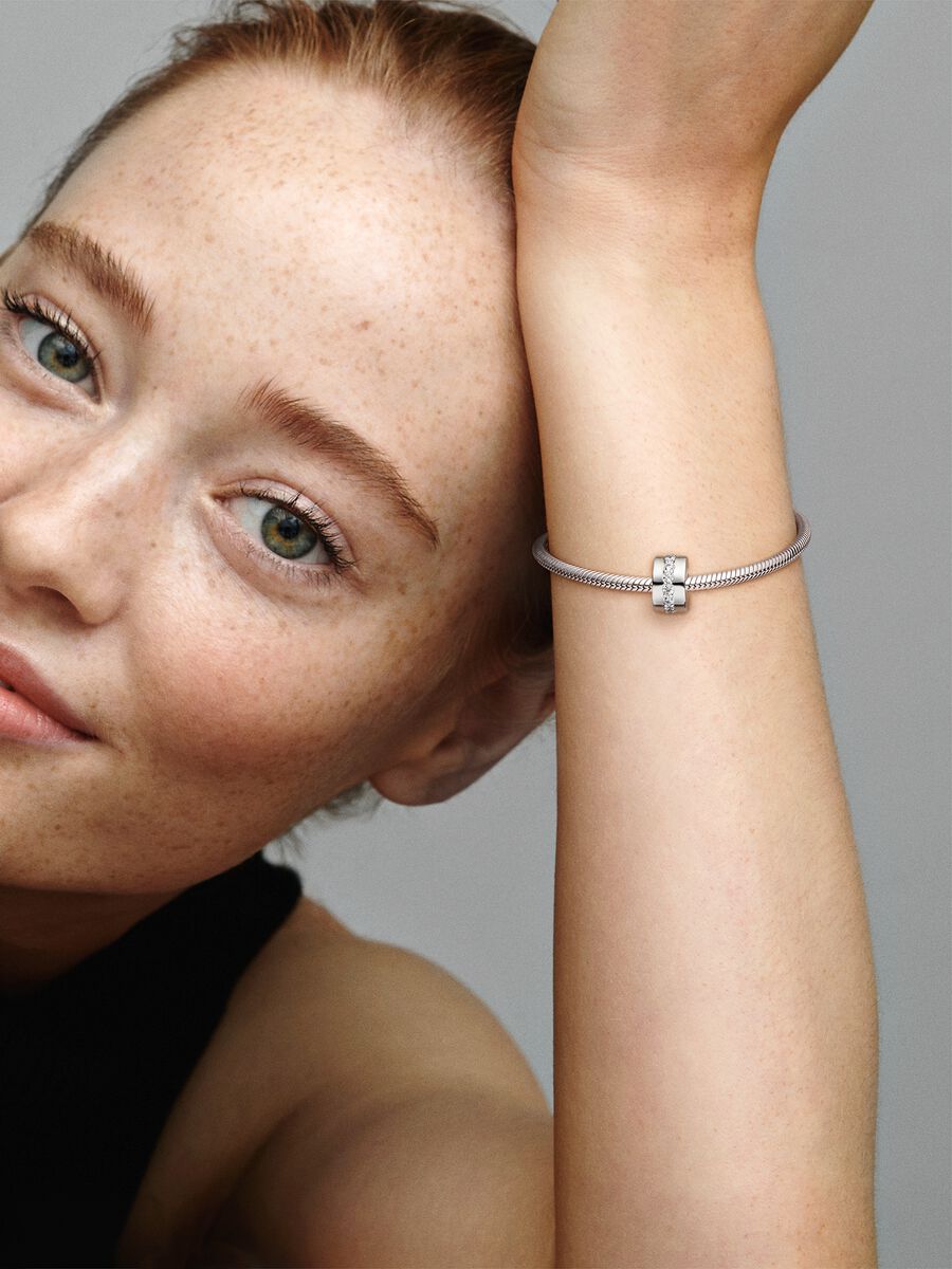 Clear Sparkling Row Clip Charm