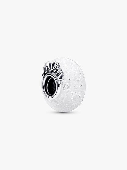 Glittery White Murano Glass Mum & Love Charm