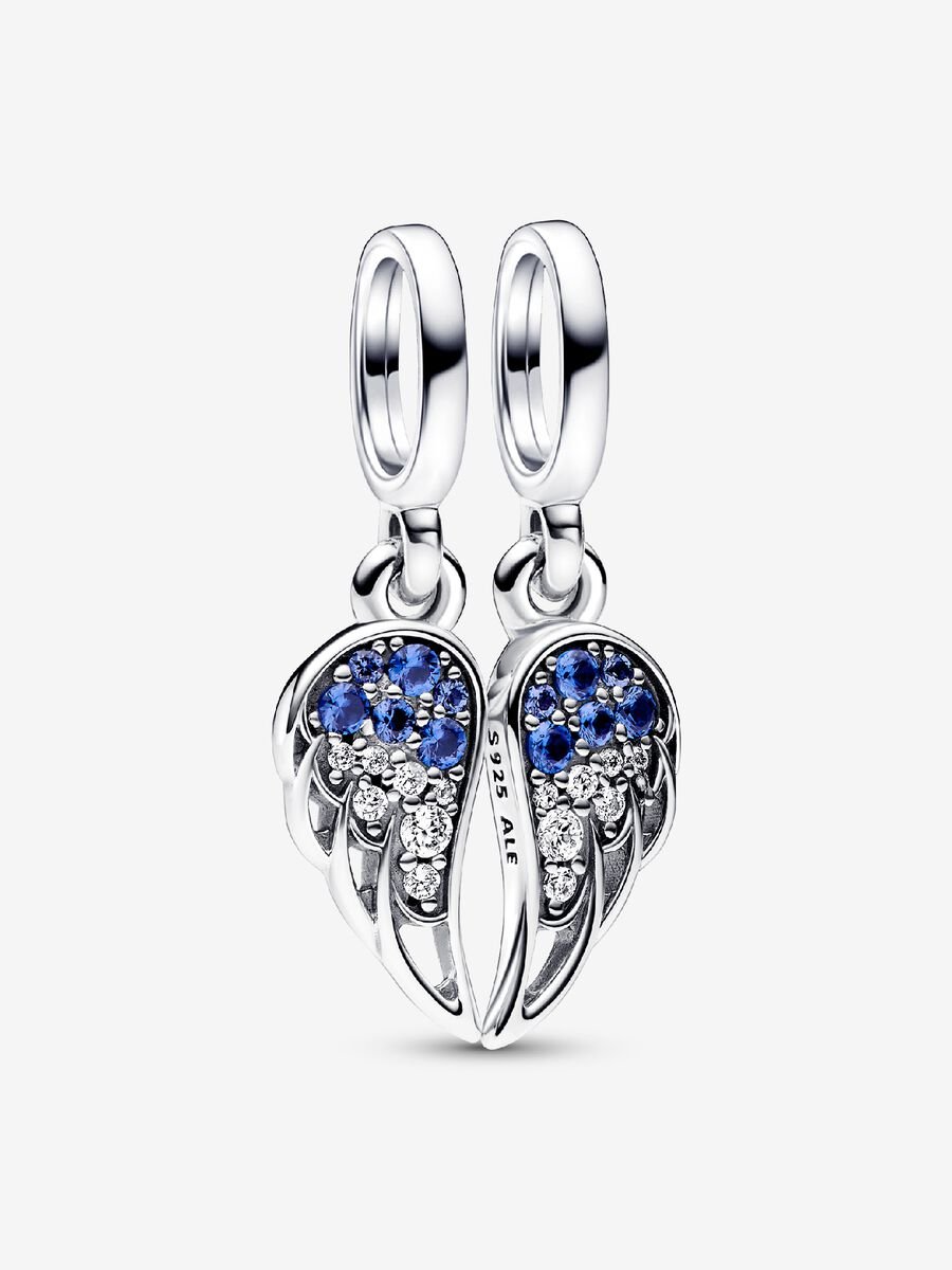 Sparkling Splitable Angel Wings Dangle Charm