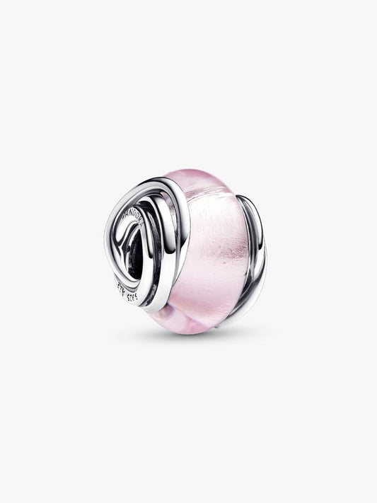 Encircled Pink Murano Glass Charm