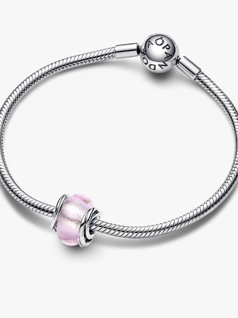 Encircled Pink Murano Glass Charm