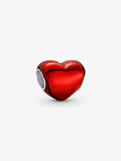 Metallic Red Heart Charm