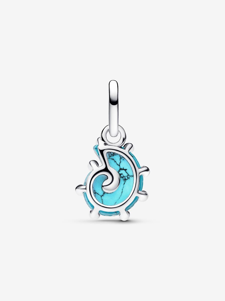 Blue Murano Glass Sea Snail Dangle Charm