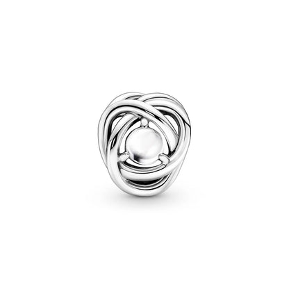 Sterling Silver Charm With White Bioresin Man-Made Mother Of Pearl