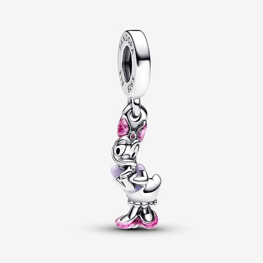 Disney charm, Daisy Duck, silver, enamel