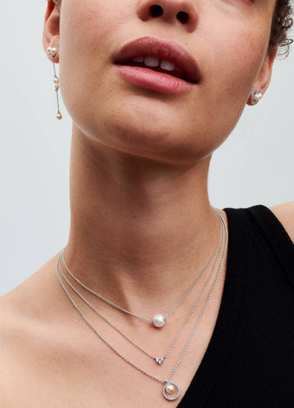 Treated Freshwater Cultured Pearl & Pavé Collier Necklace