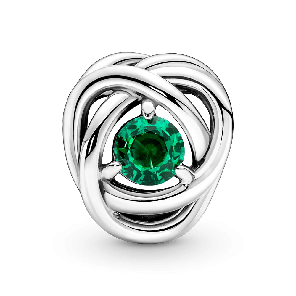 Green Eternity Circle Charm