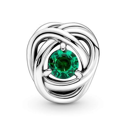 Green Eternity Circle Charm