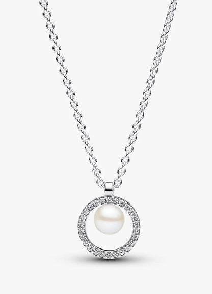 Treated Freshwater Cultured Pearl & Pavé Collier Necklace