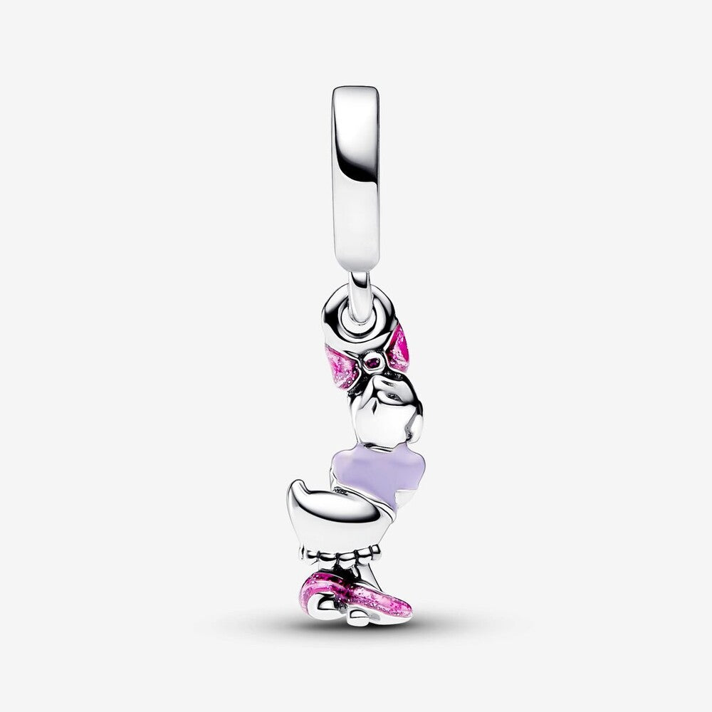 Disney charm, Daisy Duck, silver, enamel