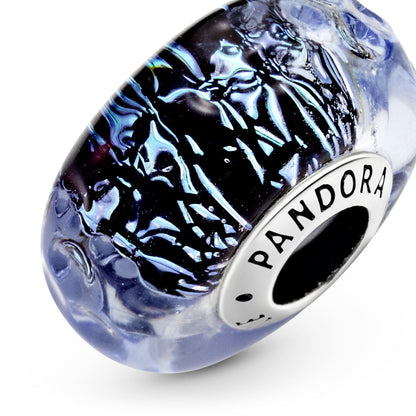 Wavy Dark Blue Murano Glass Ocean Charm
