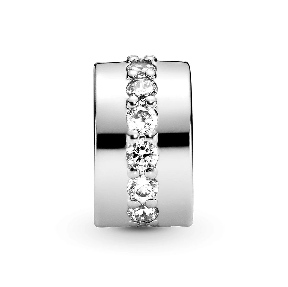 Clear Sparkling Row Clip Charm