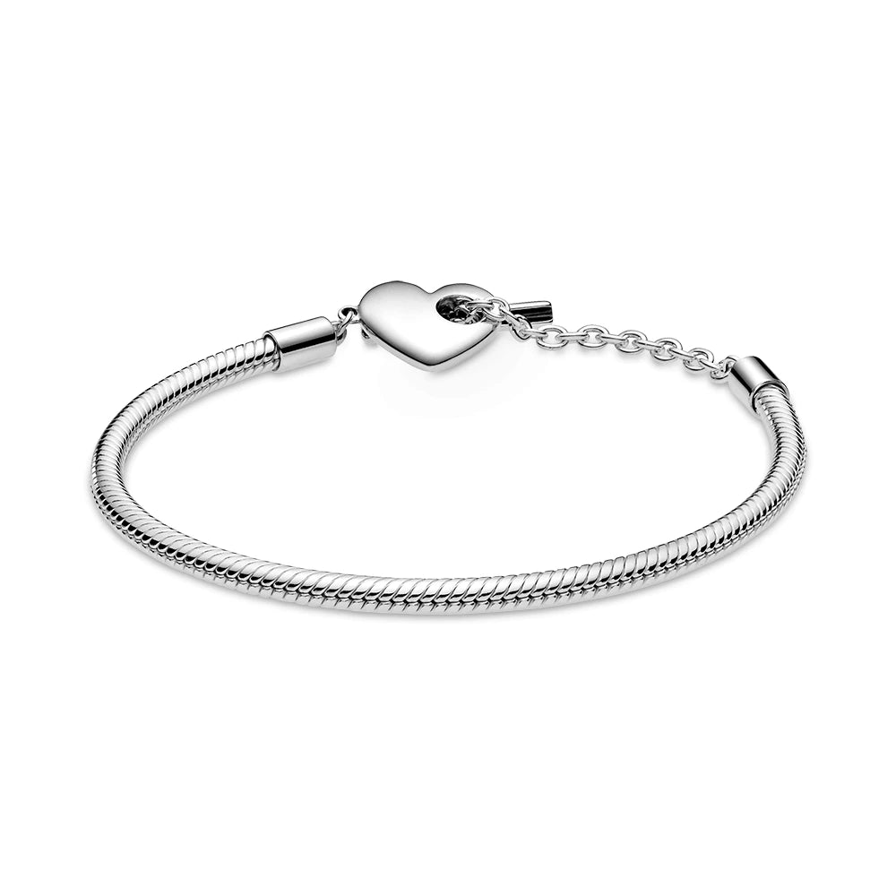 PANDORA bracelet with heart clasp