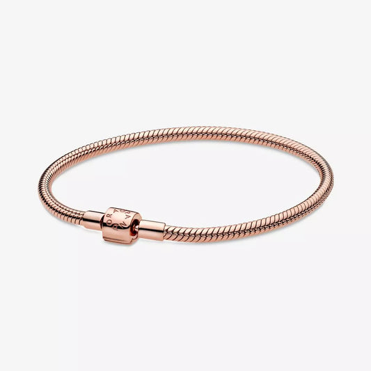 Snake chain 14k rose gold-plated bracelet