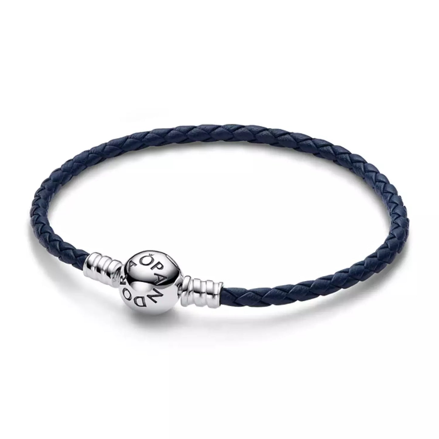Blue leather bracelet