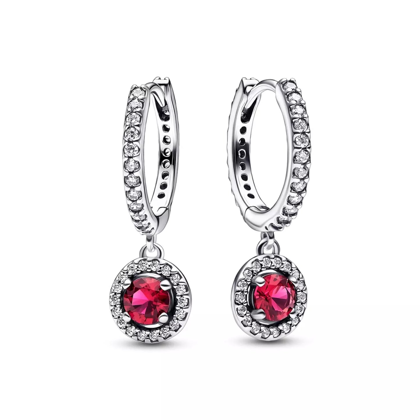 hoop earrings with clear cubic zirconia.