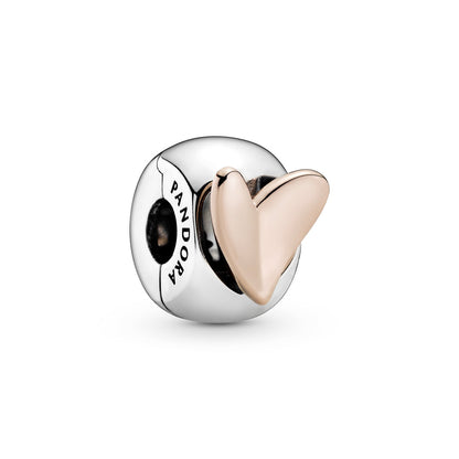 Heart 14k Rose Gold-plated and sterling silver clip