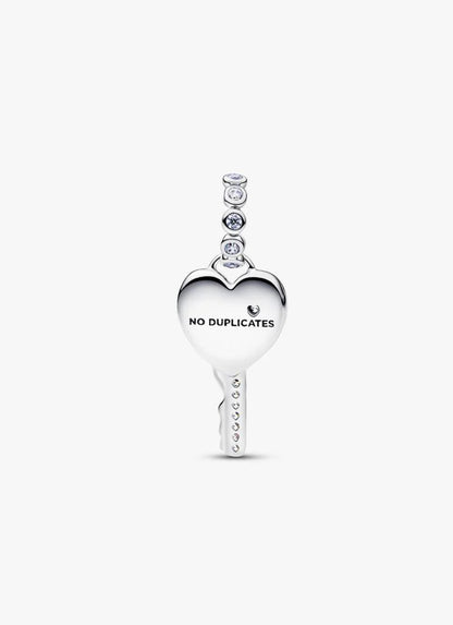 Opalescent Heart Key Dangle Charm